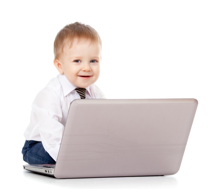 Child using a laptop